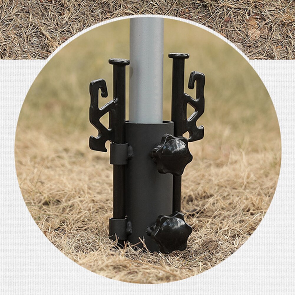 Cheap Goat Tents Camping Awning Rod Holder Reinforced Windproof Outdoor Canopy Rod Iron Holder Fixed Tube Tent Awning Pole Accessories   